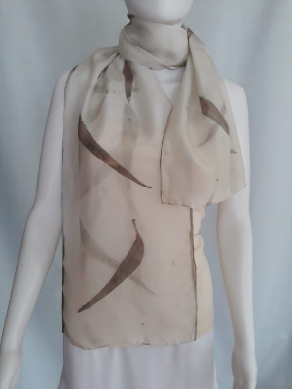 Eco dyed Silk scarf "In the Breeze"